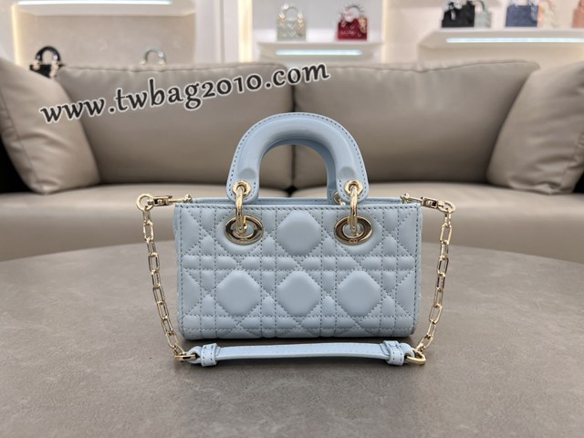 Dior专柜新款迪奥高仿原单太空蓝羊皮Lady D-Joy手袋手提肩背斜挎女包 djfk1831